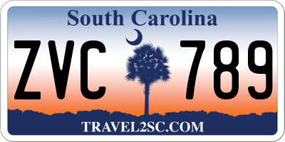 SC license plate ZVC789