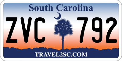 SC license plate ZVC792