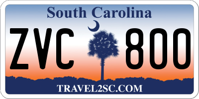 SC license plate ZVC800