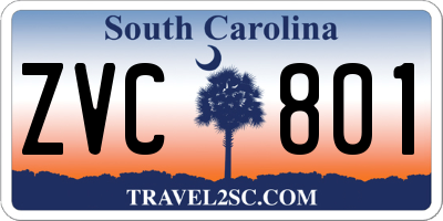 SC license plate ZVC801