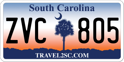 SC license plate ZVC805