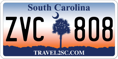 SC license plate ZVC808