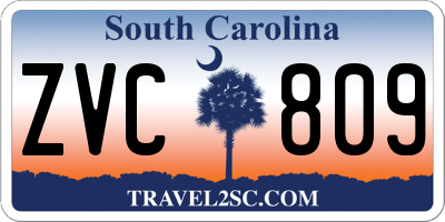 SC license plate ZVC809