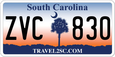 SC license plate ZVC830