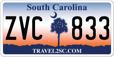 SC license plate ZVC833