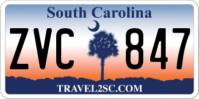 SC license plate ZVC847