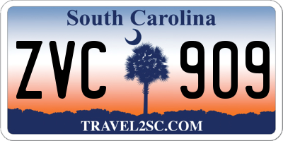 SC license plate ZVC909