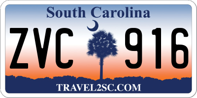 SC license plate ZVC916
