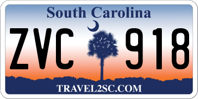 SC license plate ZVC918