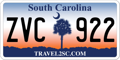 SC license plate ZVC922