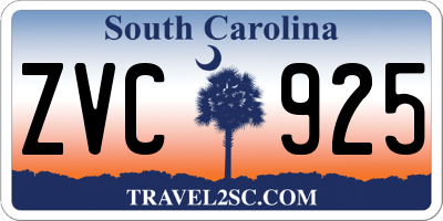 SC license plate ZVC925