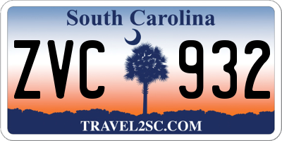 SC license plate ZVC932