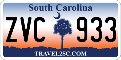 SC license plate ZVC933