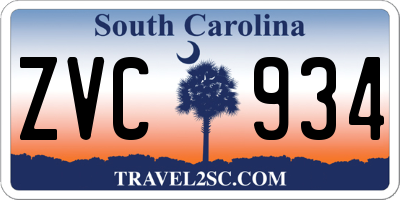 SC license plate ZVC934