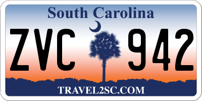SC license plate ZVC942