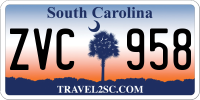 SC license plate ZVC958
