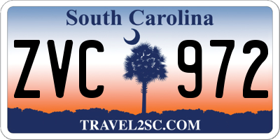SC license plate ZVC972
