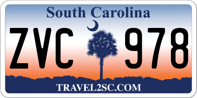 SC license plate ZVC978