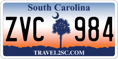 SC license plate ZVC984