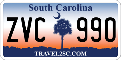 SC license plate ZVC990