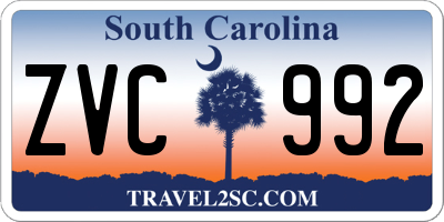 SC license plate ZVC992