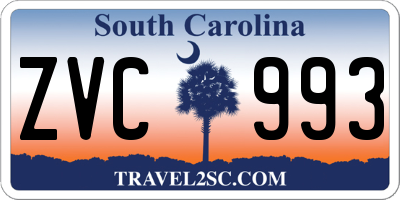 SC license plate ZVC993