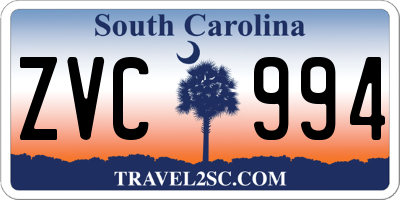 SC license plate ZVC994