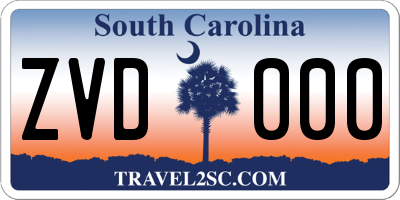 SC license plate ZVD000