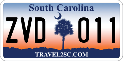 SC license plate ZVD011