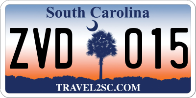 SC license plate ZVD015