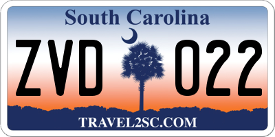 SC license plate ZVD022