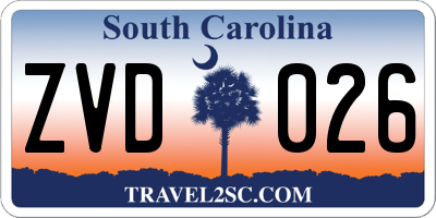 SC license plate ZVD026