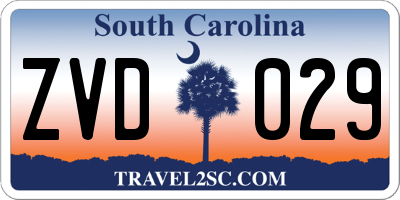 SC license plate ZVD029