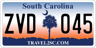 SC license plate ZVD045