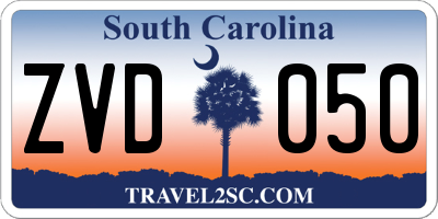 SC license plate ZVD050