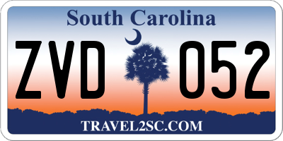 SC license plate ZVD052