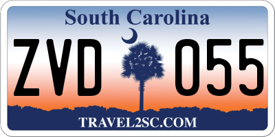 SC license plate ZVD055