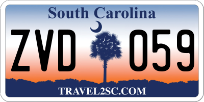 SC license plate ZVD059
