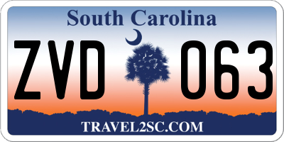 SC license plate ZVD063