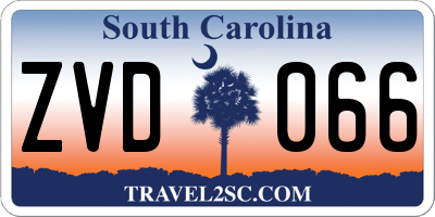 SC license plate ZVD066