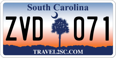 SC license plate ZVD071