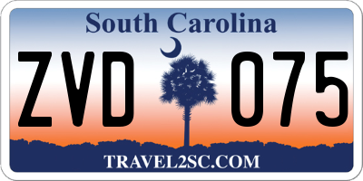 SC license plate ZVD075