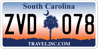 SC license plate ZVD078