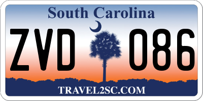 SC license plate ZVD086