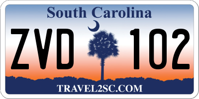 SC license plate ZVD102