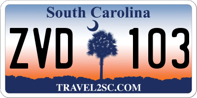 SC license plate ZVD103