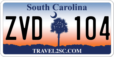 SC license plate ZVD104