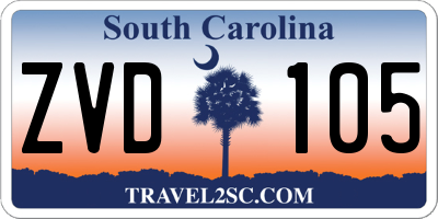 SC license plate ZVD105