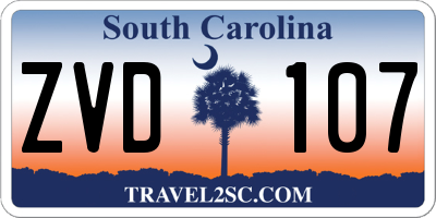 SC license plate ZVD107