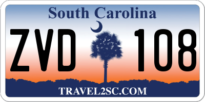 SC license plate ZVD108